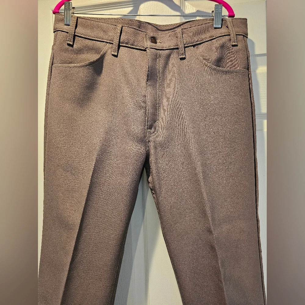 SOLD Levi's Men's Vintage Made In USA •Size 36x30• Brown Flared Trousers Slacks - Picture 12 of 12